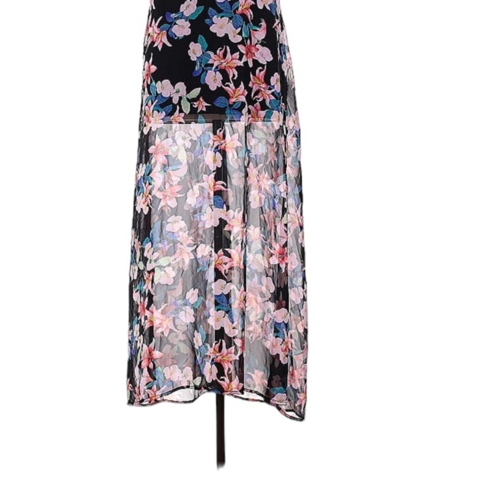 Show Me Your MuMu Black Halter Erlyn Floral Maxi Slip Dress with Sheer B… - Picture 4 of 8